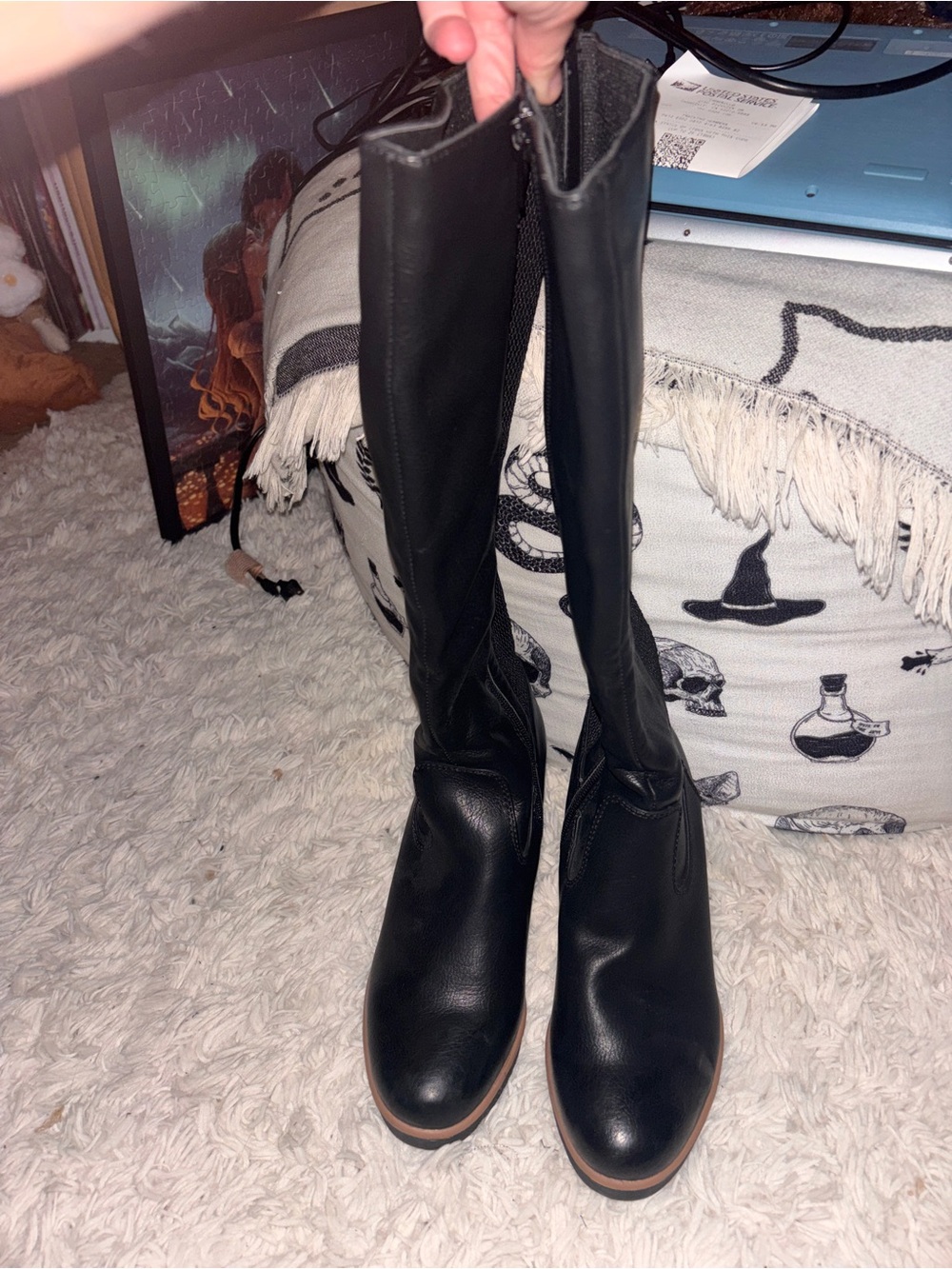 SOUL Naturalizer Black knee high Leather Boots